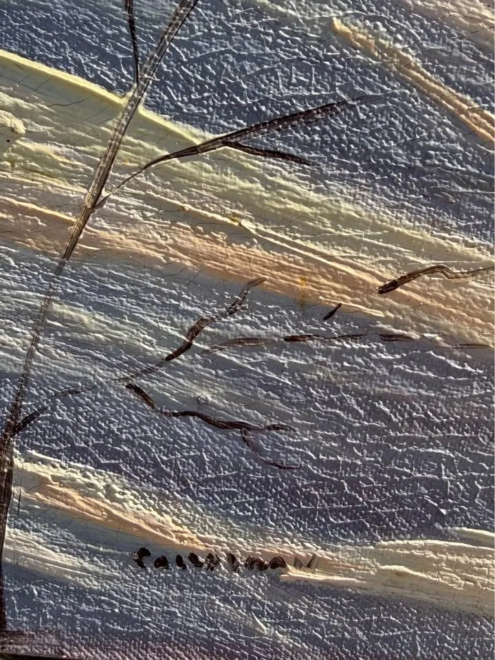 1960s Mid-Century Canadian Winter Oil Painting (Unframed, 22x28) - photo 6