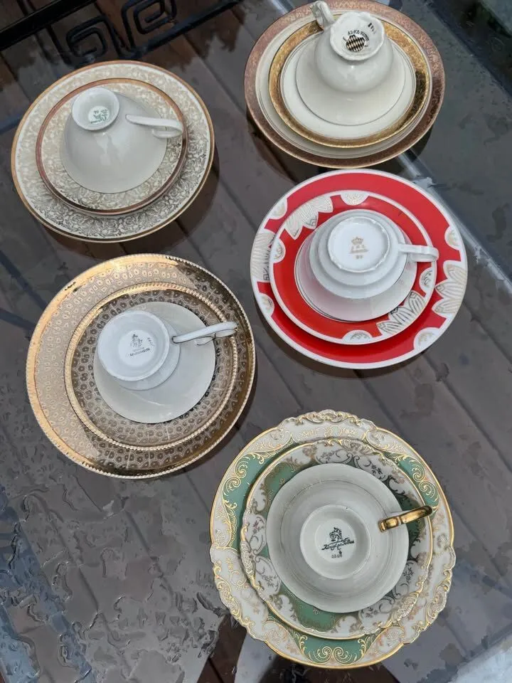 Vintage German Porcelain Tea Trios / Sammeltassen -Flawless Condition - photo 10