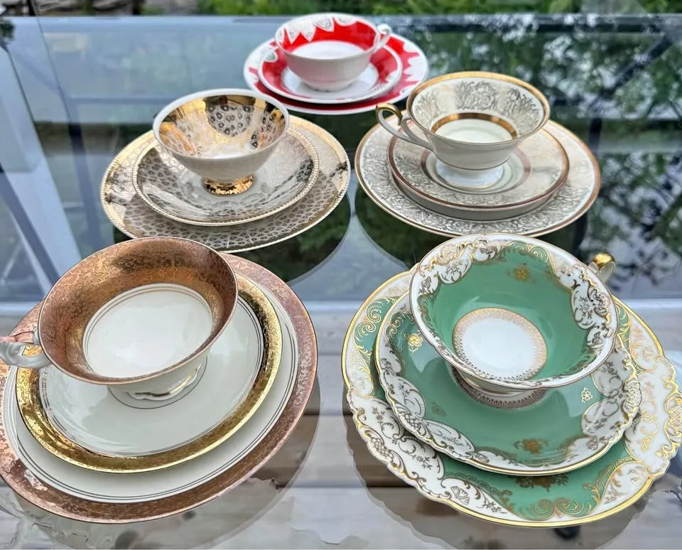 Vintage German Porcelain Tea Trios / Sammeltassen -Flawless Condition - photo 2