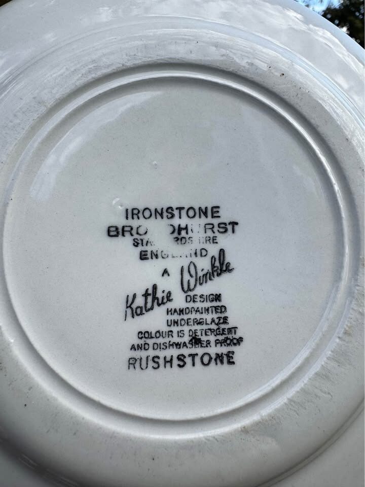 1960s Kathy Winkle Ironstone Dinnerware Partial Set Rushstone - photo 4