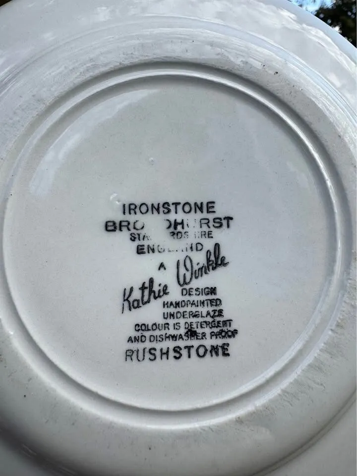 1960s Kathy Winkle Ironstone Dinnerware Partial Set Rushstone - photo 4