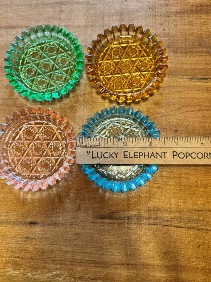 Vintage 1960s Bohemia Glass Coasters Set - Colorful Mid-Century Modern - photo 3