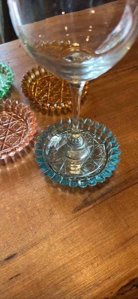 Vintage 1960s Bohemia Glass Coasters Set - Colorful Mid-Century Modern - photo 5