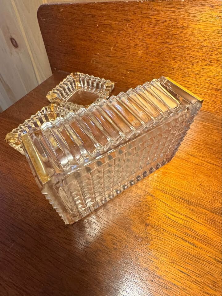 Mid-Century Jeannette Glass Hollywood Regency Glassware with Gold Accent - photo 7