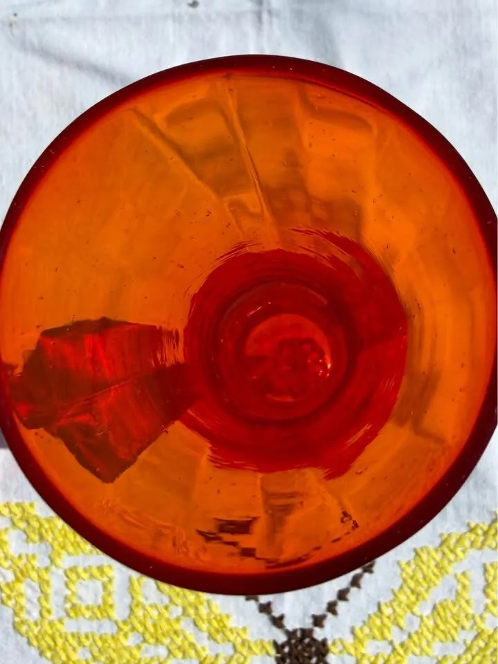Vintage Mid-Century Italian Empoli Ruby Red Glass Bud Vase - 9.5" - photo 4