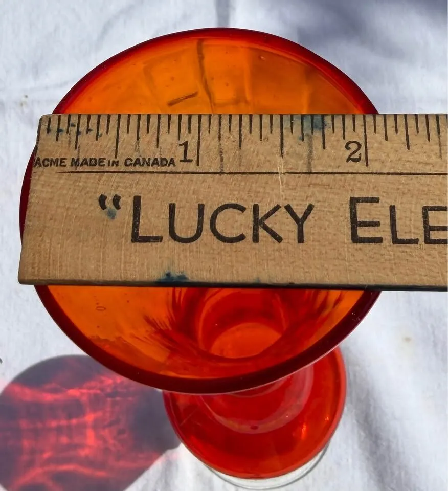 Vintage Mid-Century Italian Empoli Ruby Red Glass Bud Vase - 9.5" - photo 6
