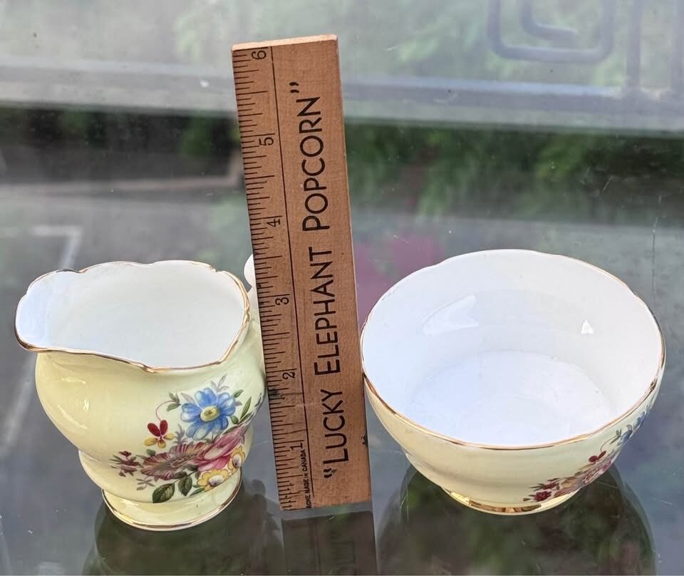 Vintage Paragon Fine Bone China Sugar & Creamer Set - Floral & Gold Trim - photo 3