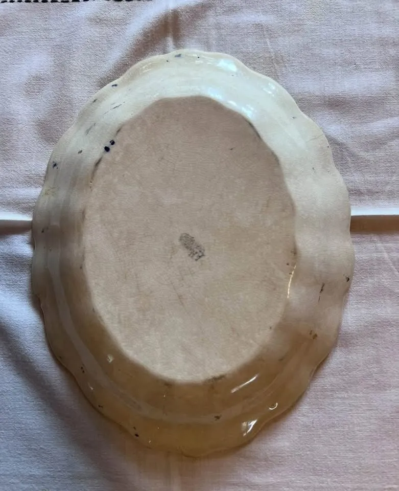 Antique La Francaise Flow Blue Platter, c.1900, 13 inches - photo 2