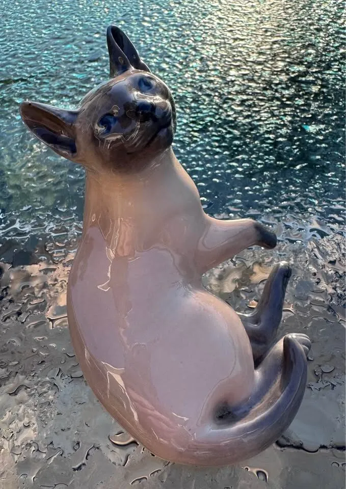 Vintage 1969-1973 Royal Copenhagen Porcelain Siamese Cat Figurine - #2862 - photo 9