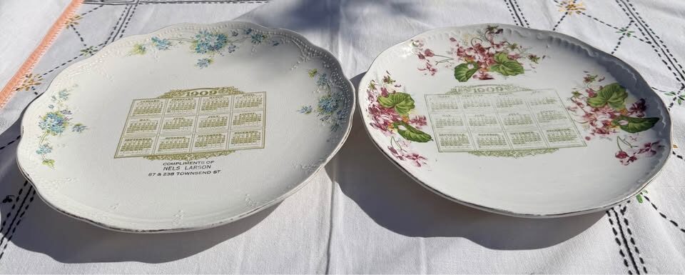 Antique 1909 Calendar Plate (Nels Larson Advertising) + Bonus 1909 Companion Plate - photo 4