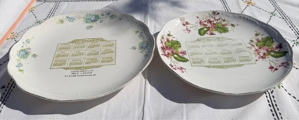 Antique 1909 Calendar Plate (Nels Larson Advertising) + Bonus 1909 Companion Plate - photo 4
