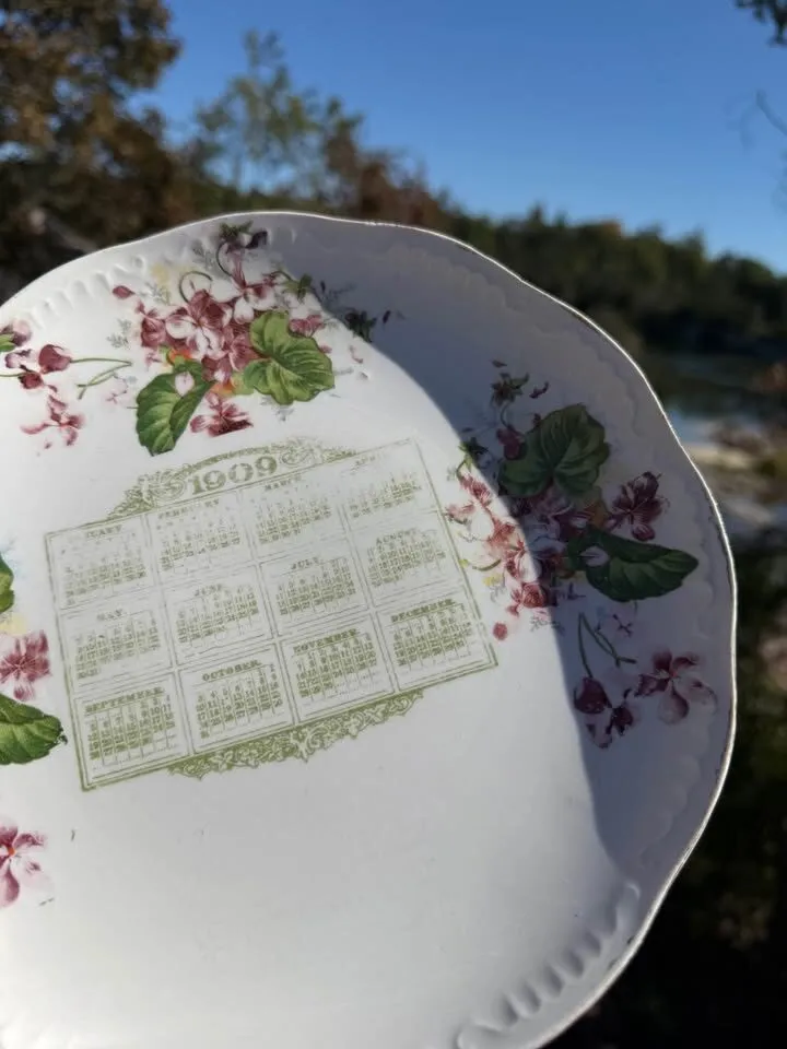 Antique 1909 Calendar Plate (Nels Larson Advertising) + Bonus 1909 Companion Plate - photo 8