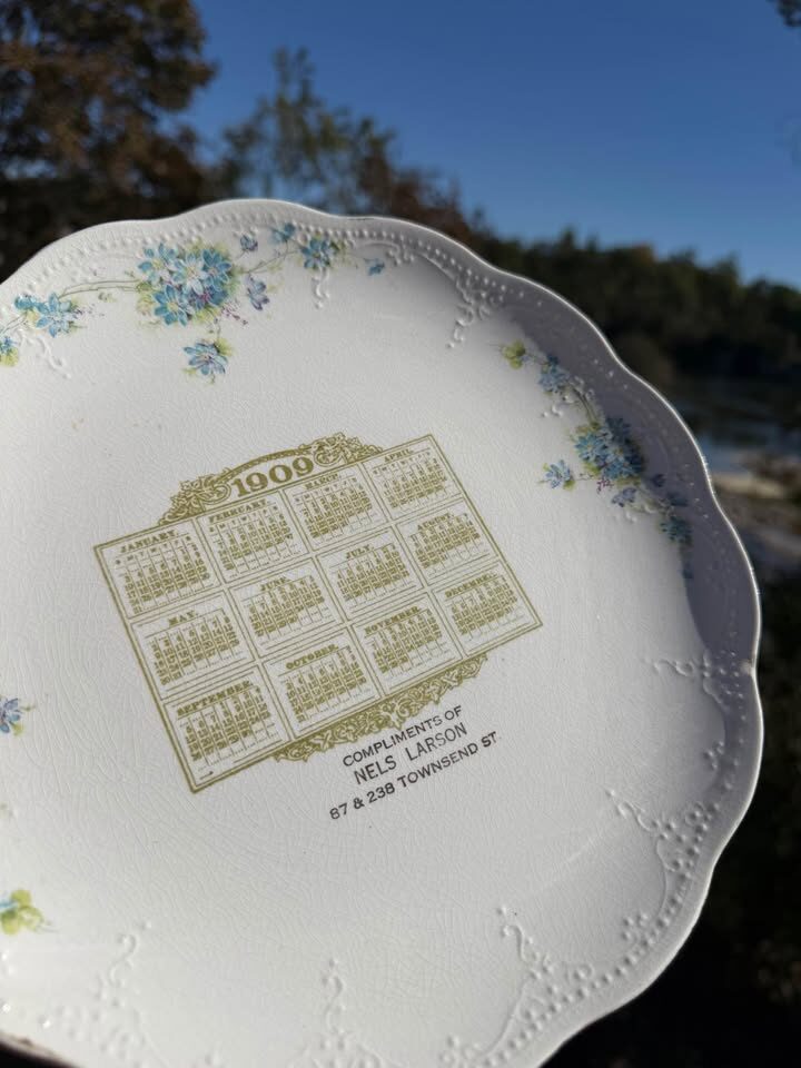 Antique 1909 Calendar Plate (Nels Larson Advertising) + Bonus 1909 Companion Plate - photo 9