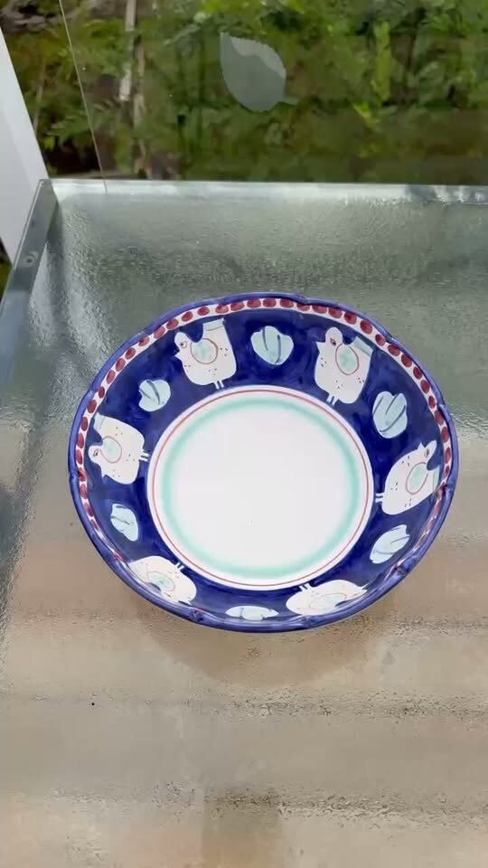 Vintage Nuova Vietri Campagna Chicken 9" Vegetable Serving Bowl - Italy