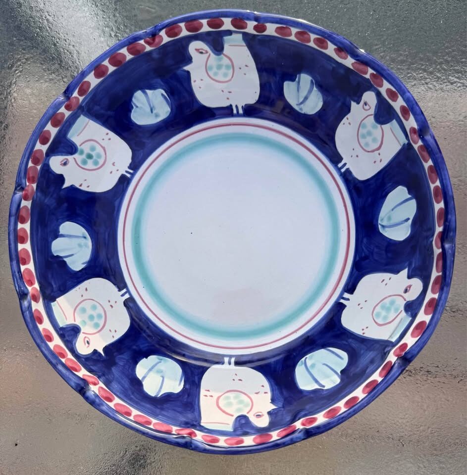 Vintage Nuova Vietri Campagna Chicken 9" Vegetable Serving Bowl - Italy - photo 4