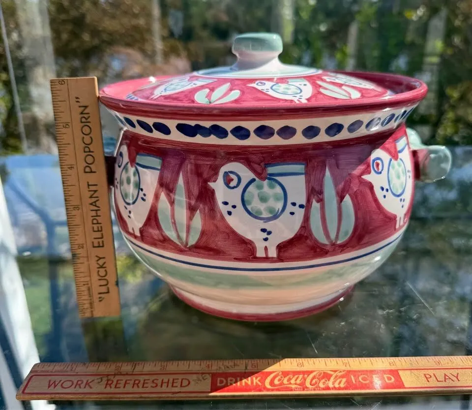 Authentic Italian Solimene Vietri Chicken Tureen – Hand-Painted Campagna Pottery! - photo 3