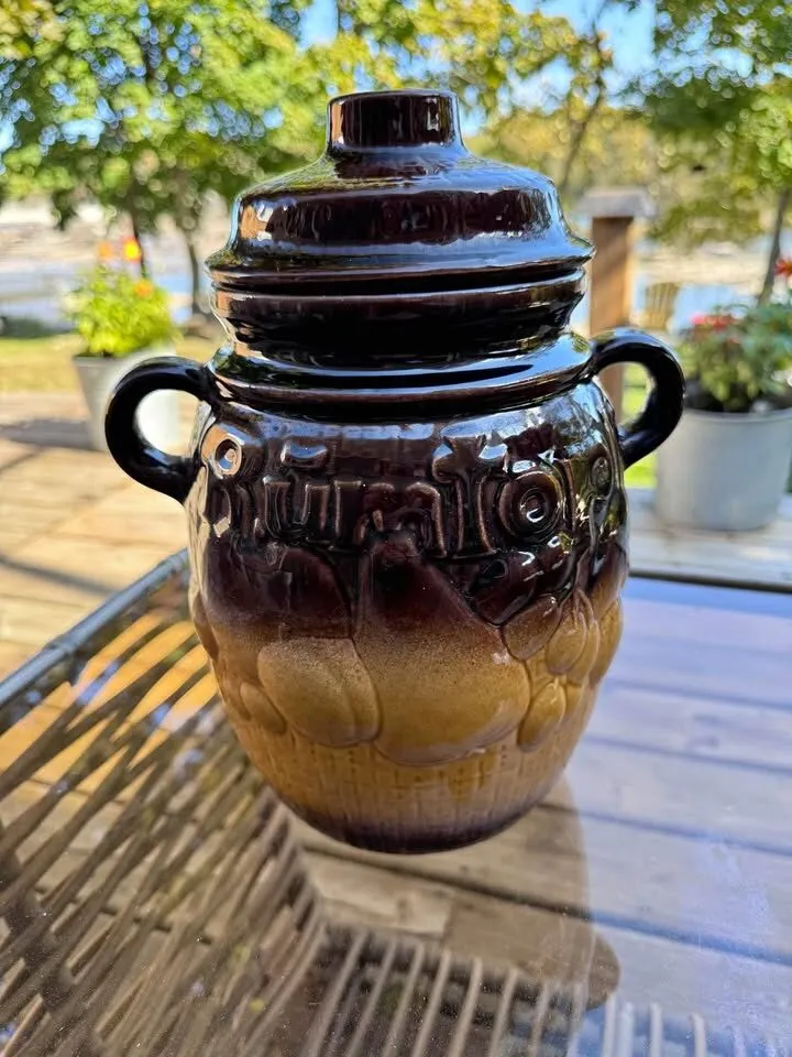 Vintage West Germany Scheurich Keramik Rumtopf Jar with Lid (Model 820-28) - photo 2