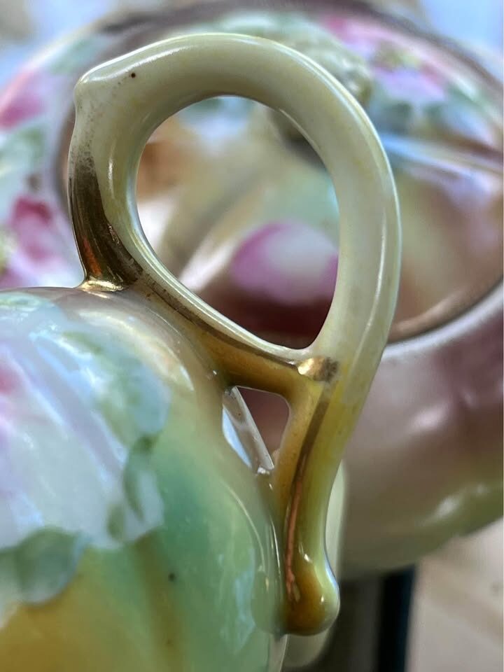 Antique Nippon Porcelain Sugar & Creamer Set - 115+ Yrs Old (Maple Leaf Mark) - photo 3