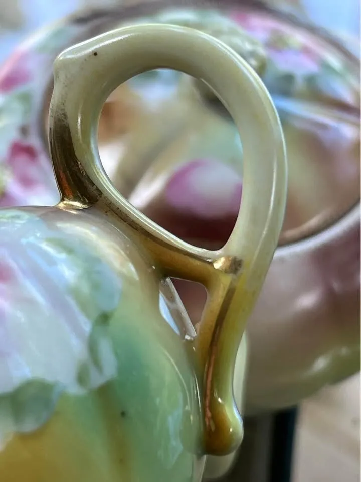 Antique Nippon Porcelain Sugar & Creamer Set - 115+ Yrs Old (Maple Leaf Mark) - photo 3