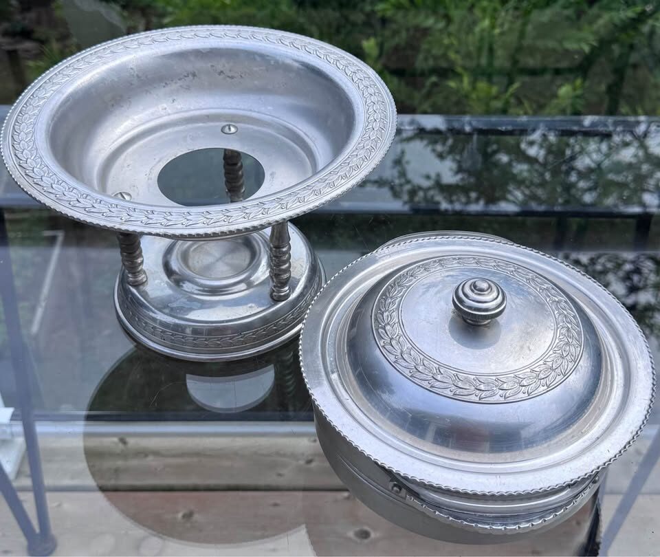 Deluxe Vintage Mid-Century Forged Aluminum Hostess Serving Set - 4 Pieces - photo 3