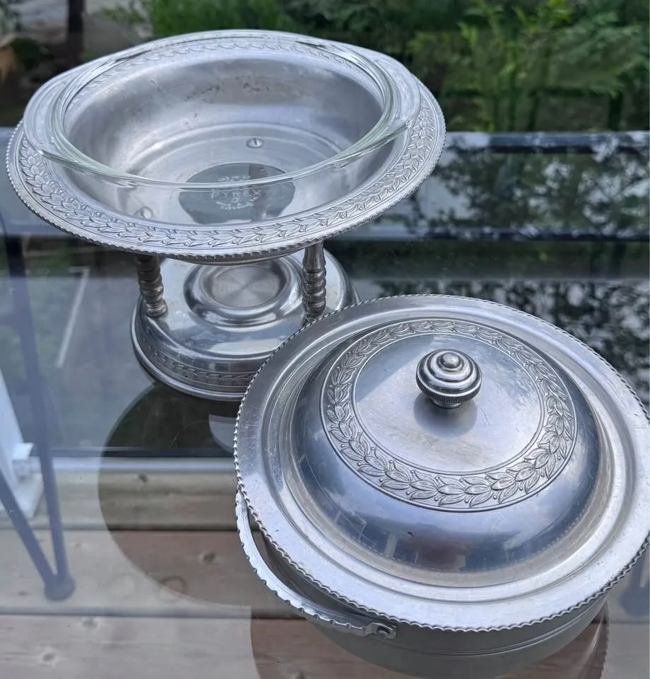Deluxe Vintage Mid-Century Forged Aluminum Hostess Serving Set - 4 Pieces - photo 6