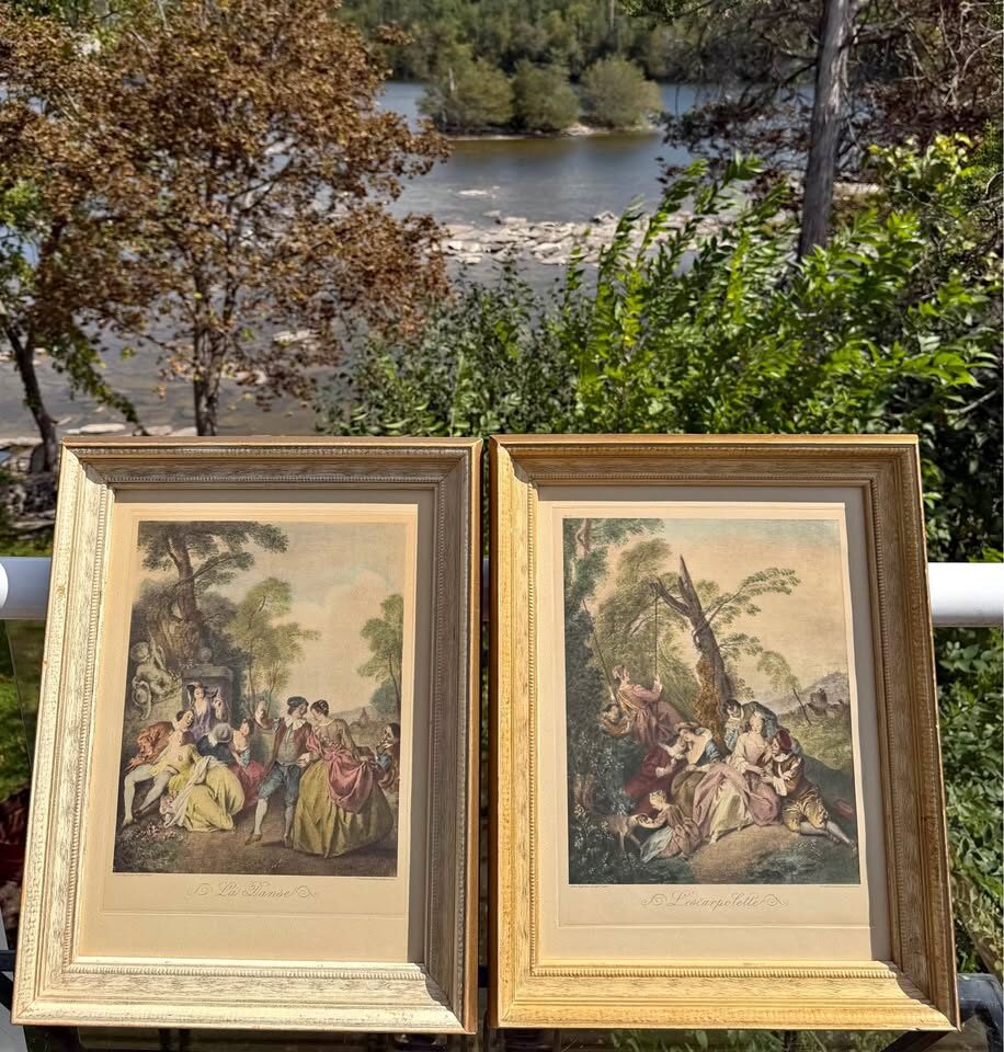 Pair of 19th-C. Franz Hanfstaengl Antique Lithographs – 15"x19" Framed ( - photo 2