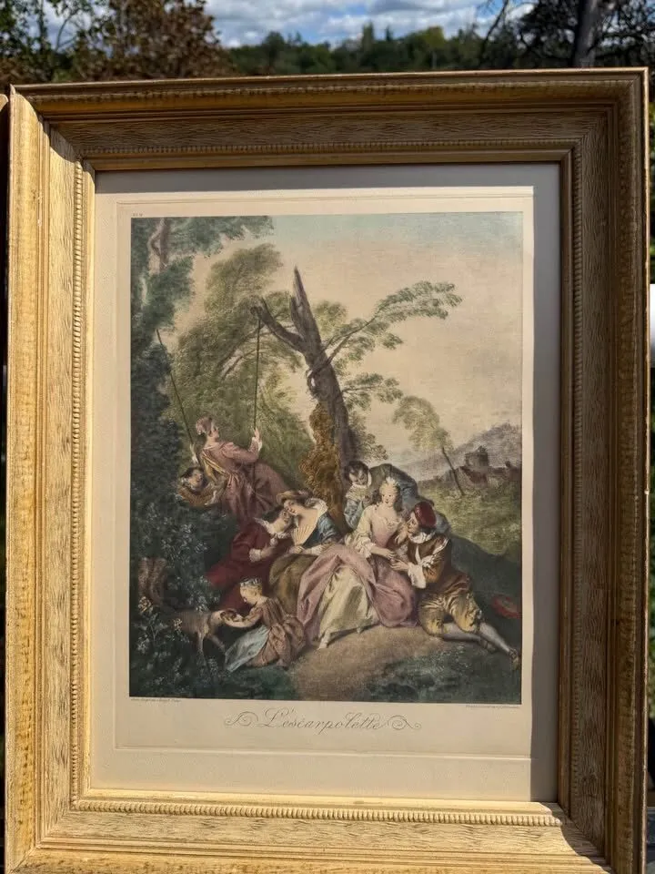 Pair of 19th-C. Franz Hanfstaengl Antique Lithographs – 15"x19" Framed ( - photo 4