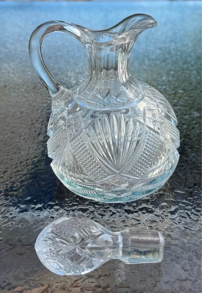 Antique 1896 EAPG George Duncan & Sons "Tepee" Oil/Vinegar Cruet with Stopper (6 1/4”) - photo 5