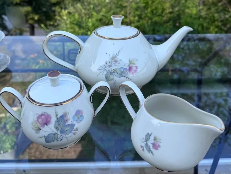 Vintage 1950s Alka Bavaria Germany Fine China Tea Set - 19 Pcs - photo 5