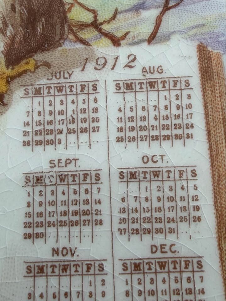 RARE 1912 Owl Calendar Plate - H.H. Sherwood NINEVEH NY Advertising - photo 4