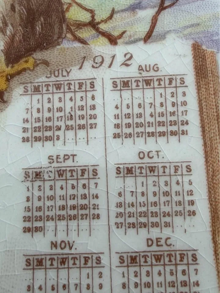 RARE 1912 Owl Calendar Plate - H.H. Sherwood NINEVEH NY Advertising - photo 4