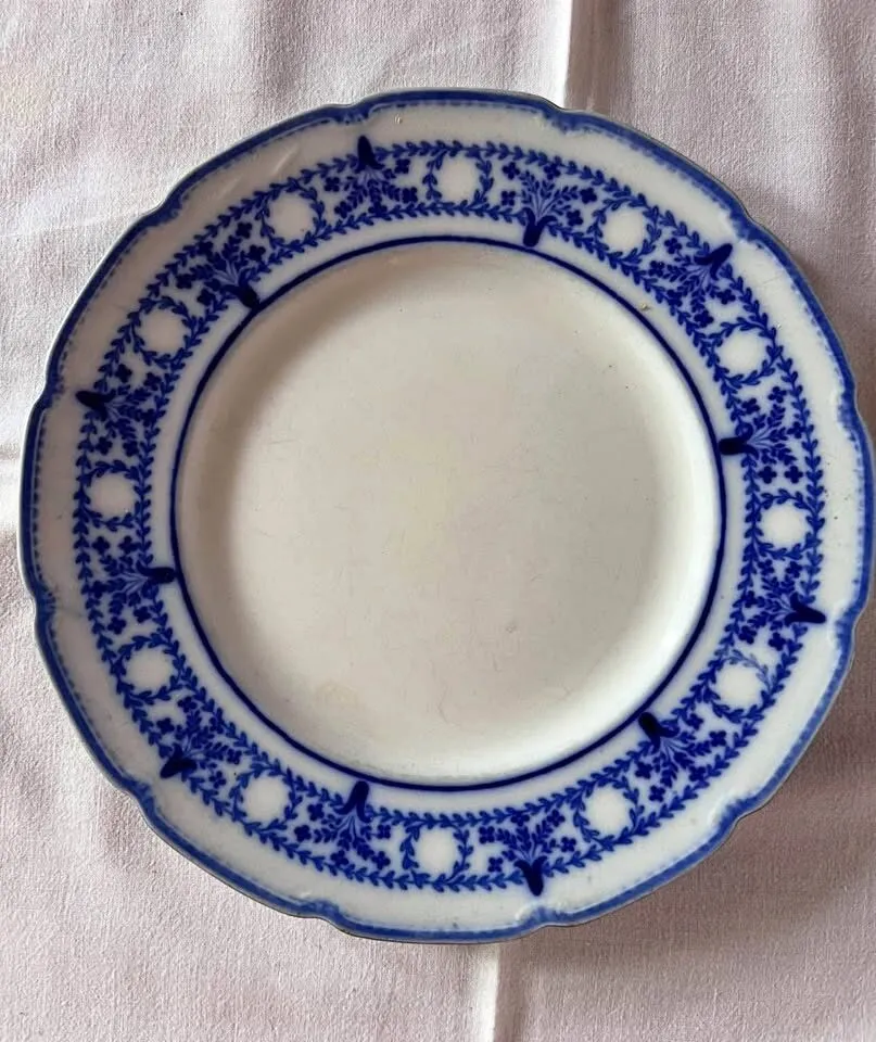 Antique W.H. Grindley Blythswood Flow Blue Plate, Circa 1891-1914 - photo 1