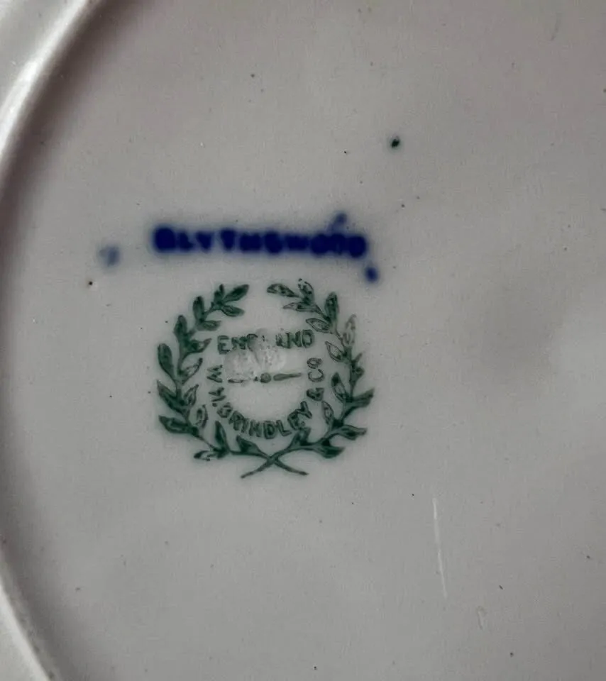Antique W.H. Grindley Blythswood Flow Blue Plate, Circa 1891-1914 - photo 3