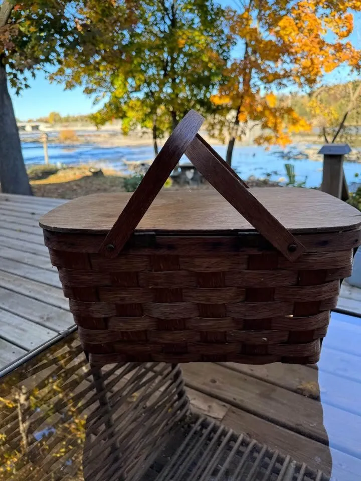 Vintage double handled picnic basket - photo 4