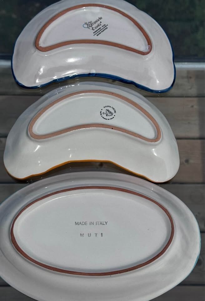 Vintage Italian Majolica Serving Set - Animal Motif Pottery (3 Pcs) - photo 3