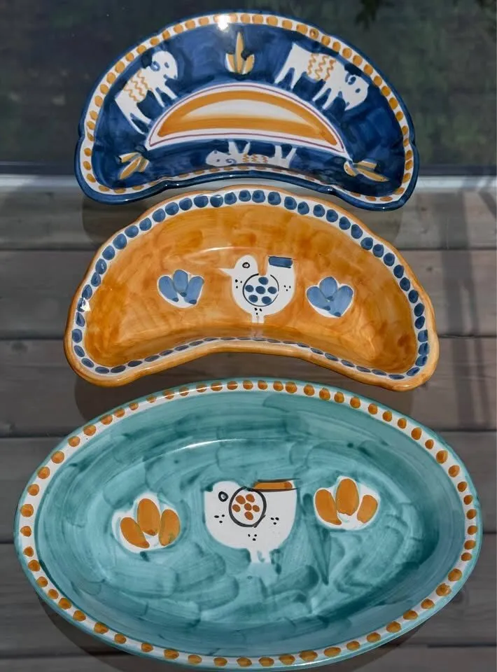 Vintage Italian Majolica Serving Set - Animal Motif Pottery (3 Pcs) - photo 4