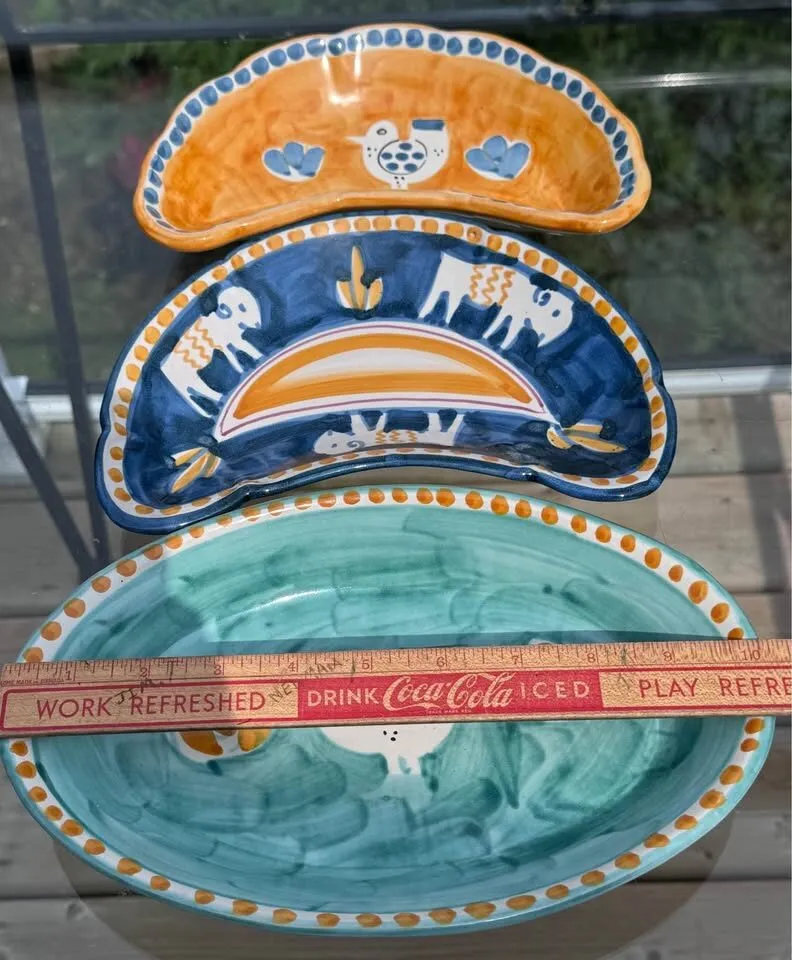Vintage Italian Majolica Serving Set - Animal Motif Pottery (3 Pcs) - photo 7