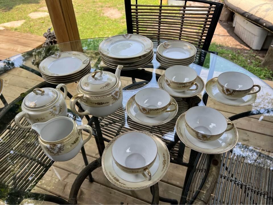 Antique 1920s Noritake Japan Tea & Dessert Set (30 Pcs) - Gold "M" Mark - photo 2