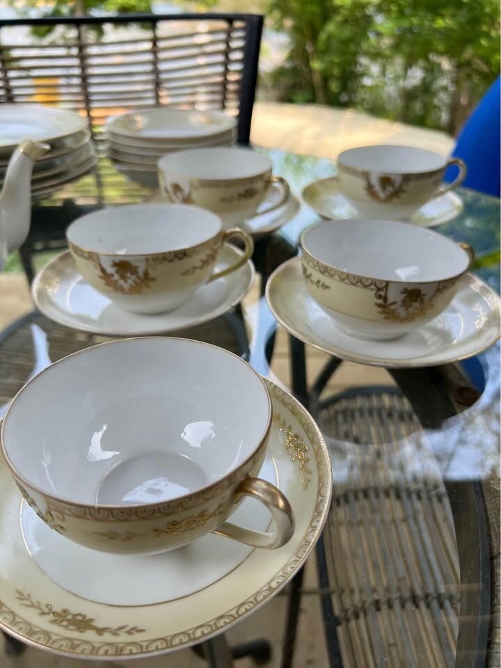 Antique 1920s Noritake Japan Tea & Dessert Set (30 Pcs) - Gold "M" Mark - photo 5