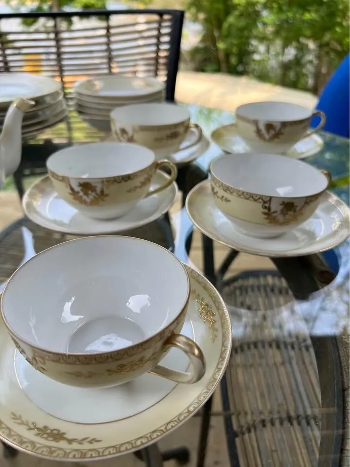 Antique 1920s Noritake Japan Tea & Dessert Set (30 Pcs) - Gold "M" Mark - photo 5