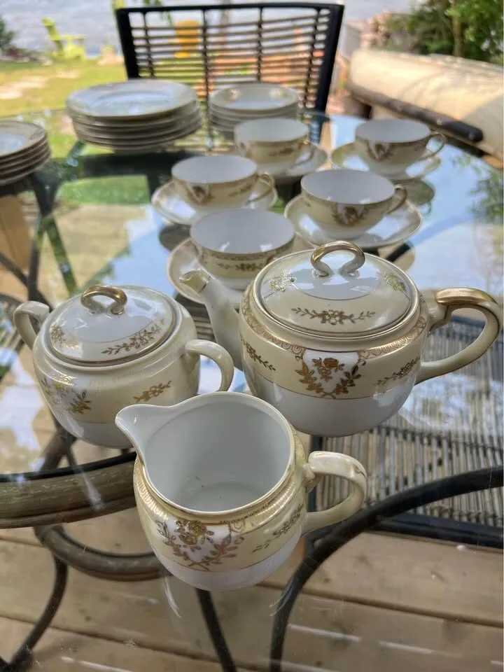 Antique 1920s Noritake Japan Tea & Dessert Set (30 Pcs) - Gold "M" Mark - photo 7