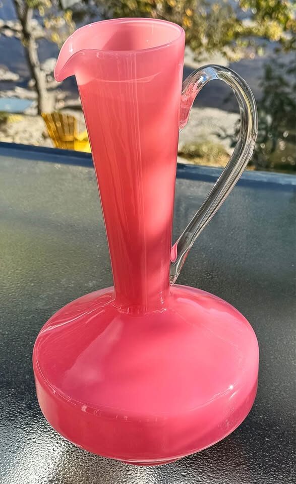 Vintage Mid-Century Pink Italian Glass Ewer Pitcher - 1960s - photo 5