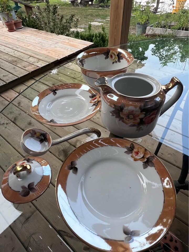 Noritake Lusterware Teapot and bowl - photo 2