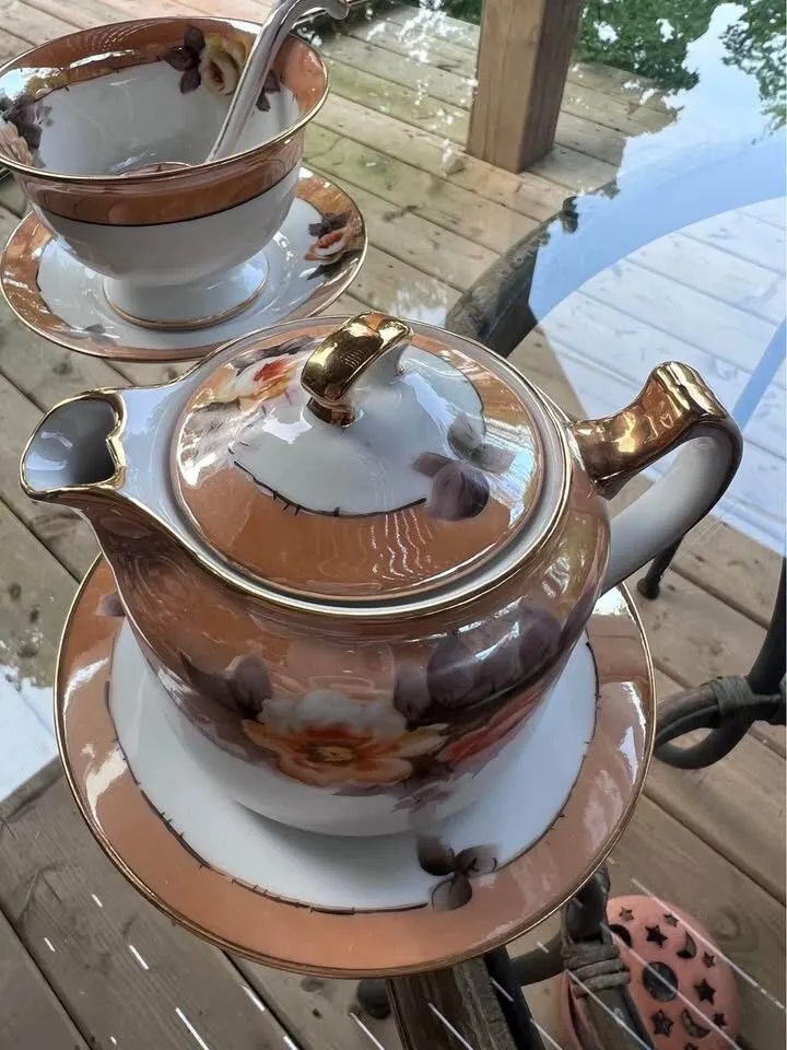 Noritake Lusterware Teapot and bowl - photo 4
