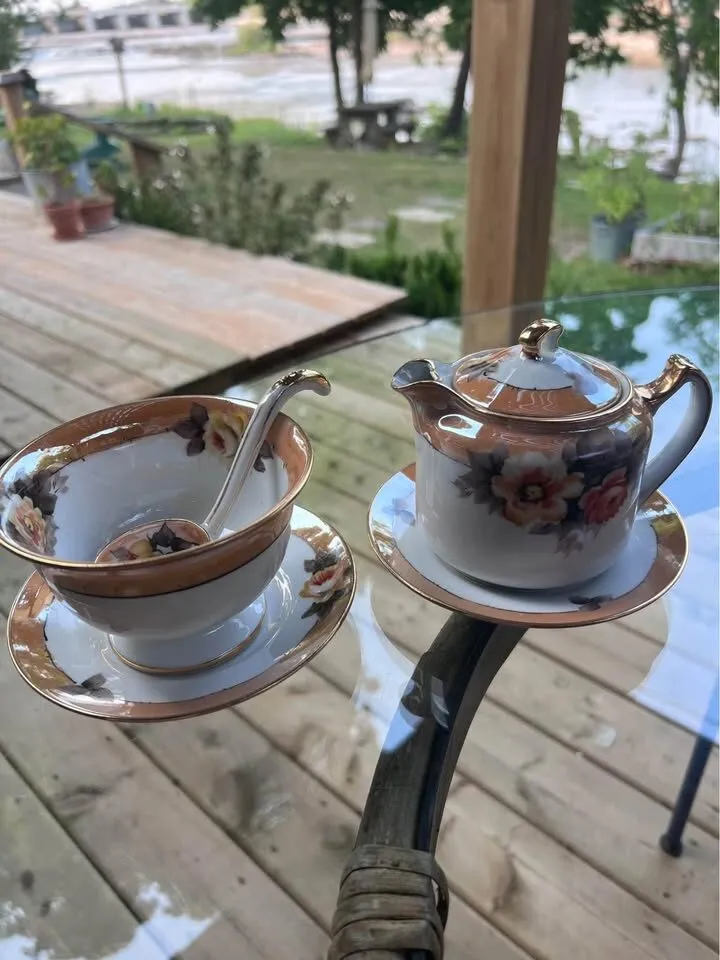 Noritake Lusterware Teapot and bowl - photo 6