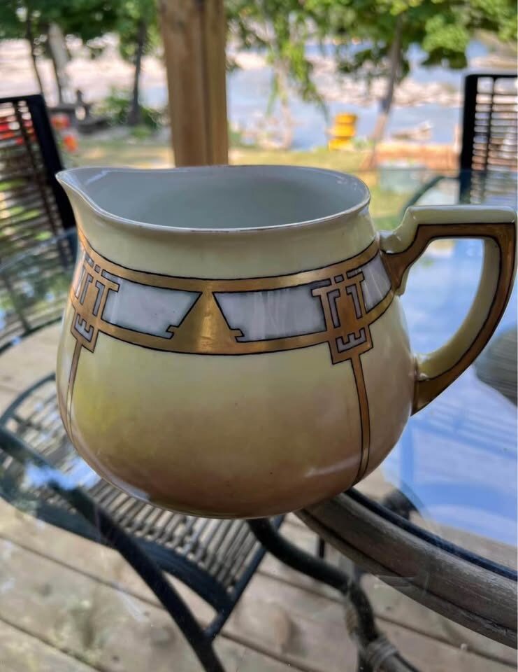 Circa 1915 Wm. Guerin & Co. Limoges Jug - Hand-Painted Art Deco Faux Marbre - photo 11