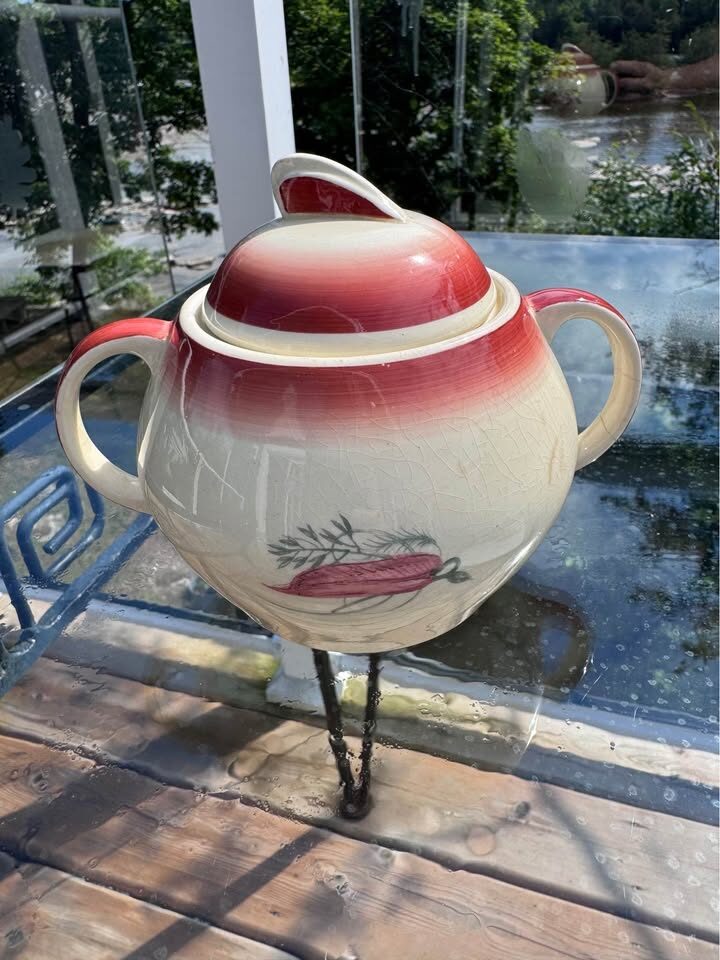 Vintage Susie Cooper "Tiger Lily" Sugar Bowl or Replacement Lid 1930s - photo 2