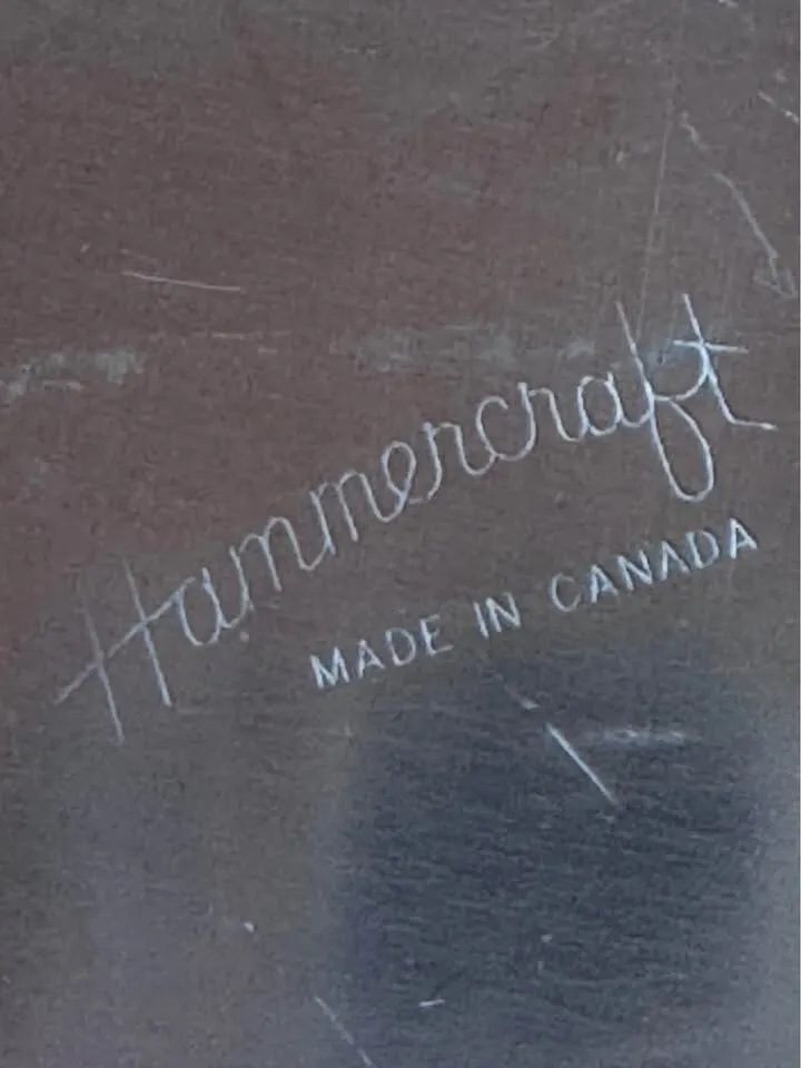Vintage 1950s Hammercraft Canada Hammered Aluminum Serving Tray Pinecone Motif - photo 5