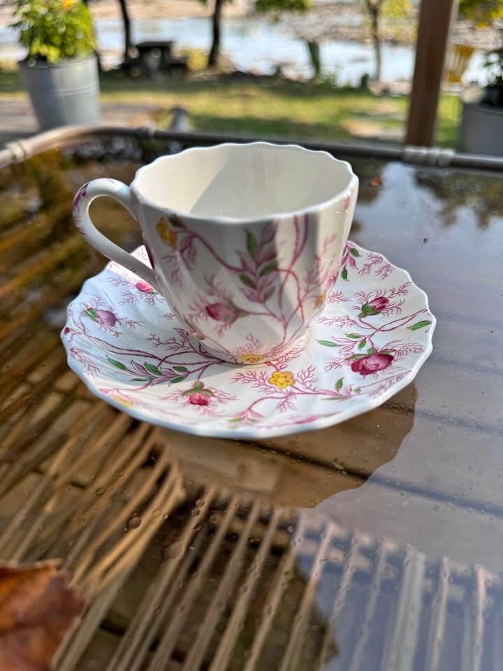 Vintage Copeland Spode "Rosebud Chintz" Demitasse Cup & Saucer Set - photo 1