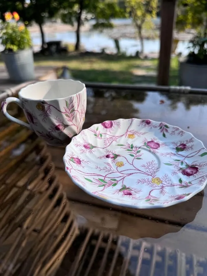 Vintage Copeland Spode "Rosebud Chintz" Demitasse Cup & Saucer Set - photo 2